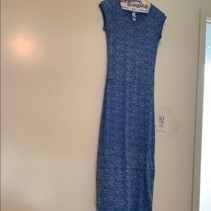 Long tight blue dress